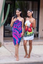 Paréos bouquet de Tahiti blanc