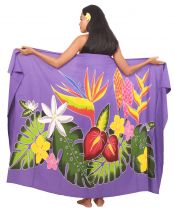 Paréos bouquet de Tahiti marron