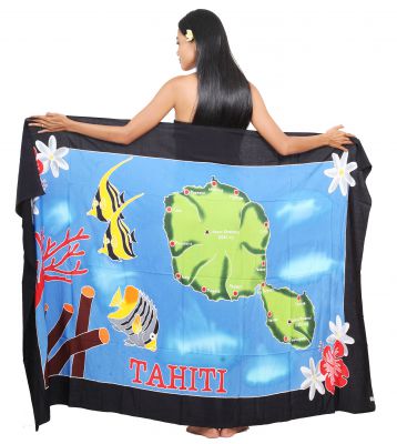 Paréos drapeau Tahiti noir
