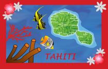 Paréos drapeau Tahiti rouge