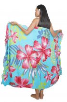 Paréos hibisucs de Tahiti turquoise