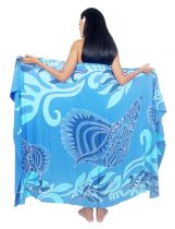 Paréos peint main coquillage ciel et marine