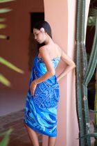 Paréos peint main coquillage ciel et marine