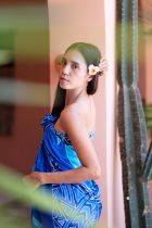 Paréos peint main coquillage ciel et marine