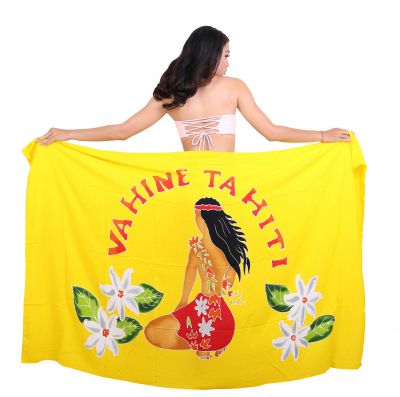 Paros peint main Vahine jaune