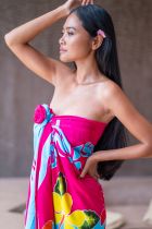 Paréos tortue et gecko rose et bleu