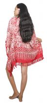Poncho Floraison de Bali rouge