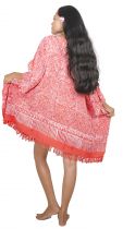 Poncho floraison de Bali rouge