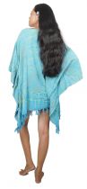 Poncho Palmes de Bali Bleu Turquoise