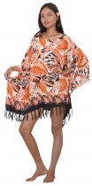 Poncho paréo automne orange