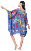 Poncho paréos vol de papillon bleu nuit