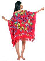 Poncho paréos vol de papillon rouge