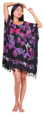 Poncho paros vol de papillon violet