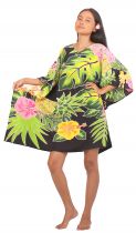 Robe aréo jardin Tahitien noir