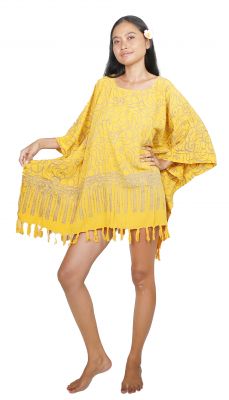 Robe batik Ondes de Bali jaune