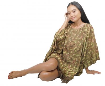 Robe batik Ondes de Bali marron
