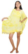 Robe batik rayon tropicale jaune
