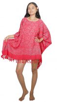 Robe batik rayon tropicale rouge