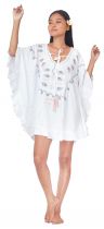 Robe blanche d\'été brodée femme  