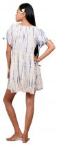 Robe courte d\'été tie dye beige et bleu 