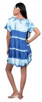 Robe courte d\'été tie dye duo de bleu