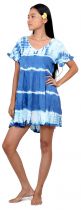 Robe courte d\'été tie dye duo de bleu