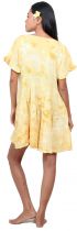 Robe courte d\'été tie dye jaune 