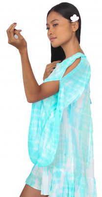 Robe d\'t lgre Tie Dye turquoise 