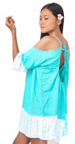 Robe de plage ample tie dye turquoise 