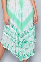  Robe de plage bohème vert et blanc 