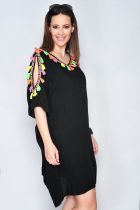 Robe de plage caftan noir Moorea