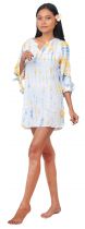 Robe de plage courte tie dye blanche