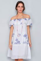 Robe de plage été blanche et bleu 