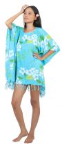 Robe guirlande d\'hibiscus turquoise