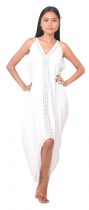 Robe longue ethnique blanc avec broderies