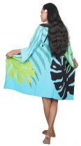 Robe Paréo peint main jungy turquoise