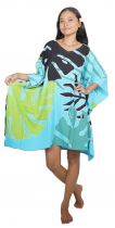 Robe Paréo peint main jungy turquoise