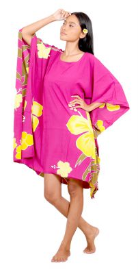 Robe paro peint main manava fuchsia