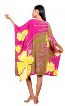 Robe paréo peint main manava fuchsia