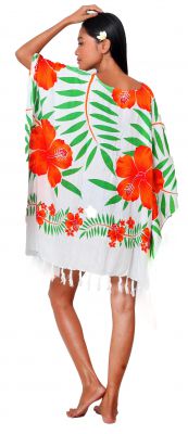 Robe Par�o plage hibiscus orange