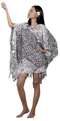 Robe paro plage zbre noir et blanc