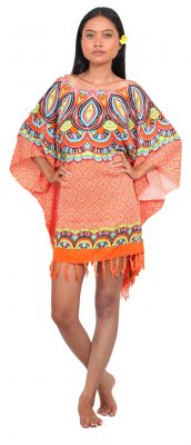 Robe paro rosaces orange