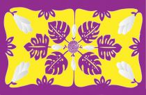 Robe paréo Tifaifai jaune et violet