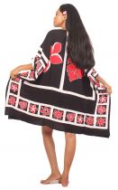 Robe paréo Tifaifai noir et rouge