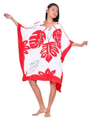 Robe paro Tifaifai rouge et blanc