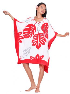 Robe paréo Tifaifai rouge et blanc