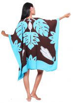 Robe paréo Tifaifai turquoise et chocolat