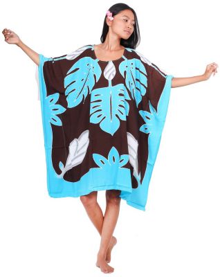 Robe paro Tifaifai turquoise et chocolat