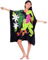 Robe paréos Opuhi de Tahiti noir