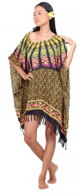 Robe paros plage t noir et rose